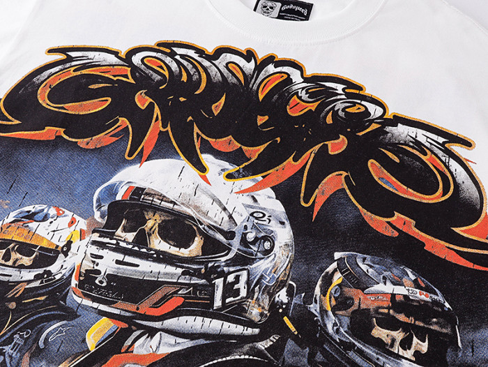 Off White Graffiti Script F1 Race Car Driver Out Of Many One Outline Text Double Printed Tee 29287442
