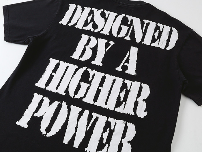 Western Desert Semi Truck Skull Gothic Script Higher Power Slogan Double Sided Print Tee 29287429