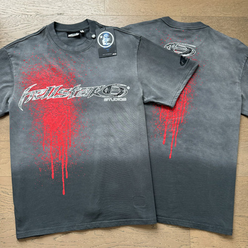Jagged Script Logo Red Blood Splatter Drip Double Sided Print Print Oversized Tee 29287292