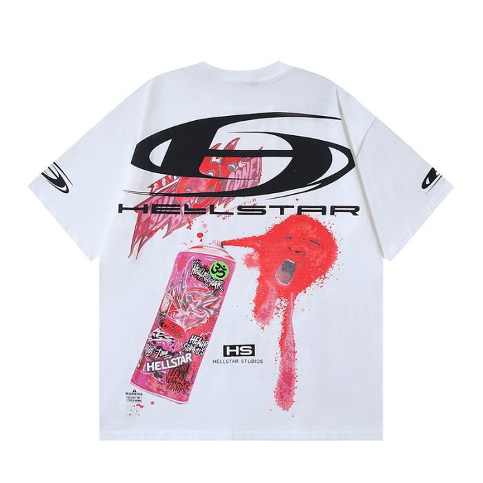 High Street Graffiti Spray Paint Can Red Splash Anti Evil 666 Letter Print Oversized Tee 29287266