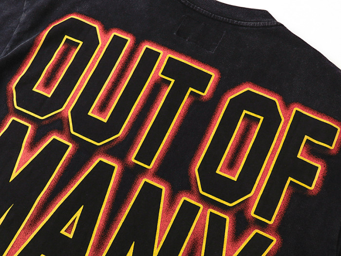 Graffiti Font F1 Race Driver & Race Car Out Of Many One Bold Text Double Printed Tee 29287353