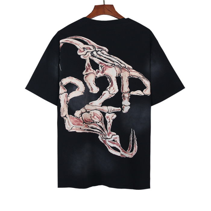 High Street Glory Letter Rag Doll Portrait Back Skeleton Claw Double Sided Print Oversized Tee 29287272
