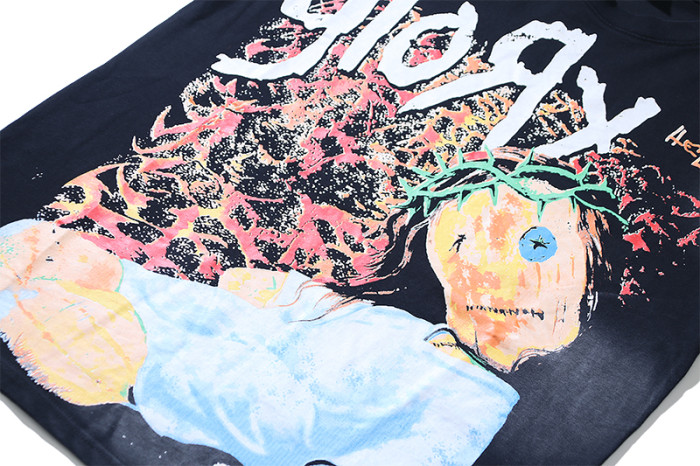 High Street Glory Letter Rag Doll Portrait Back Skeleton Claw Double Sided Print Oversized Tee 29287272