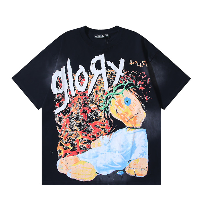 High Street Glory Letter Rag Doll Portrait Back Skeleton Claw Double Sided Print Oversized Tee 29287272
