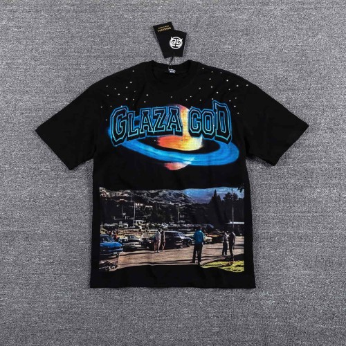 Vintage Retro Washed Glaza God Planet Street Scene Graphic Oversized T-Shirt 29287046