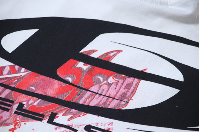 High Street Graffiti Spray Paint Can Red Splash Anti Evil 666 Letter Print Oversized Tee 29287266