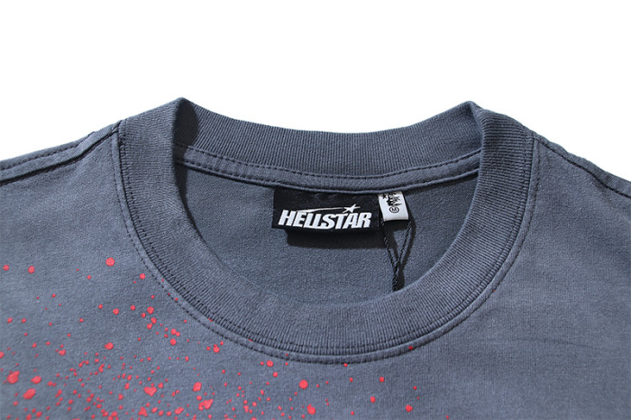 Jagged Script Logo Red Blood Splatter Drip Double Sided Print Print Oversized Tee 29287292