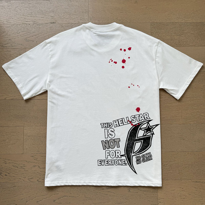 Speckled Texture Star Logo Blood Splatter Double Sided Oversized Tee 29287258