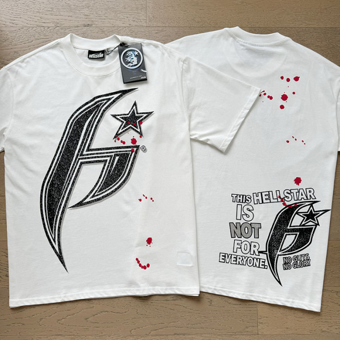 Speckled Texture Star Logo Blood Splatter Double Sided Oversized Tee 29287258