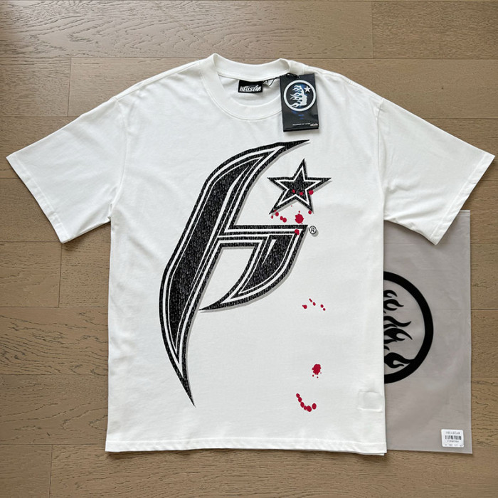 Speckled Texture Star Logo Blood Splatter Double Sided Oversized Tee 29287258