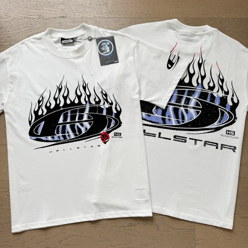 Distressed Purple Stripe Oval Flame Logo Double Printed Oversized Tee 29287264