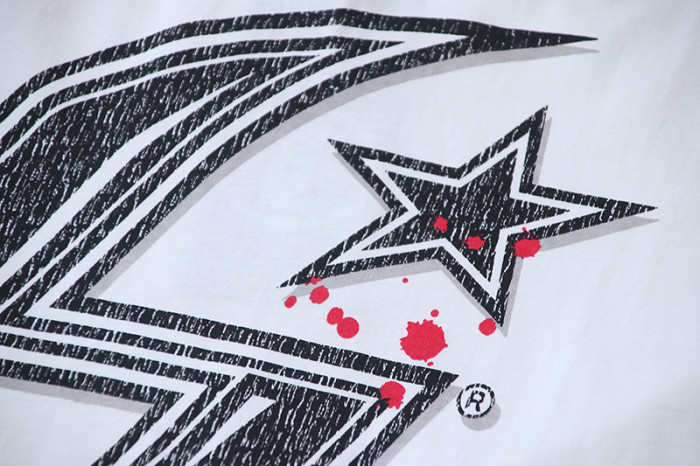 Speckled Texture Star Logo Blood Splatter Double Sided Oversized Tee 29287258