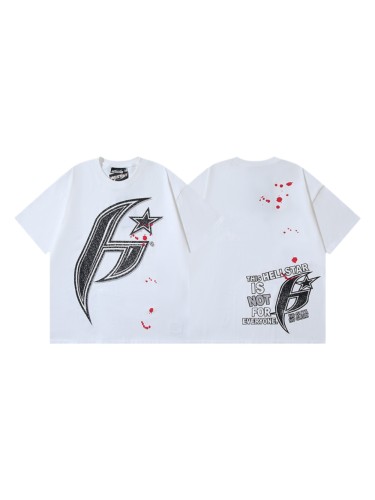 Speckled Texture Star Logo Blood Splatter Double Sided Oversized Tee 29287258