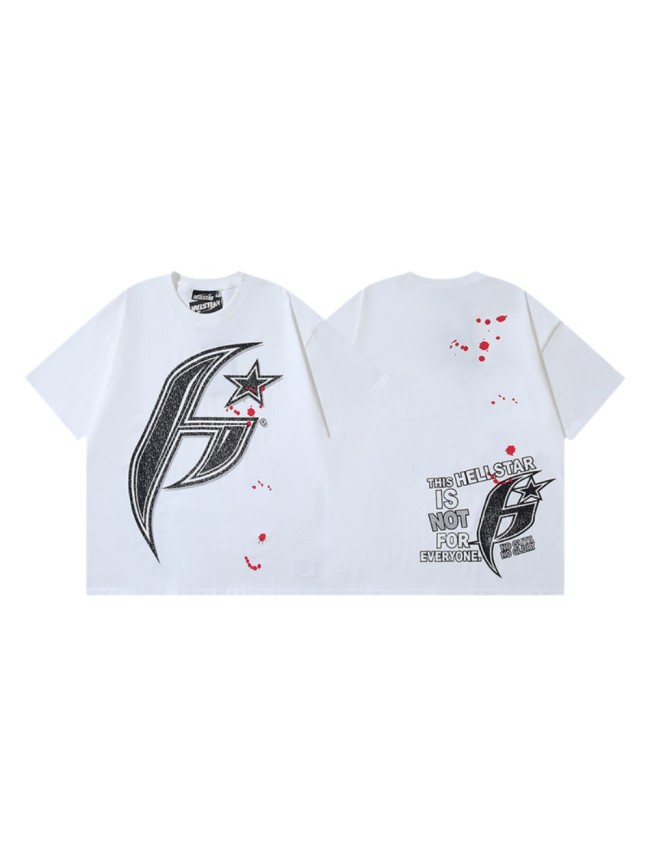 Speckled Texture Star Logo Blood Splatter Double Sided Oversized Tee 29287258
