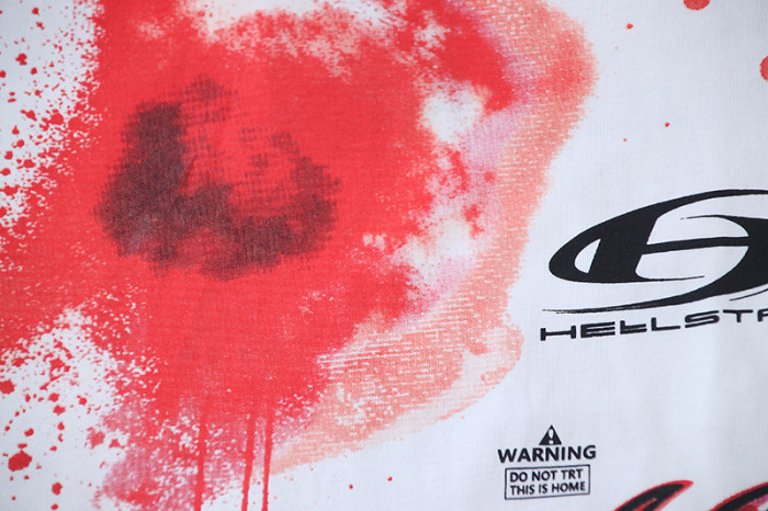 High Street Graffiti Spray Paint Can Red Splash Anti Evil 666 Letter Print Oversized Tee 29287266