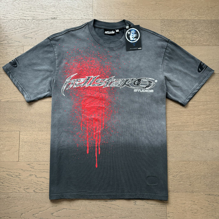 Jagged Script Logo Red Blood Splatter Drip Double Sided Print Print Oversized Tee 29287292