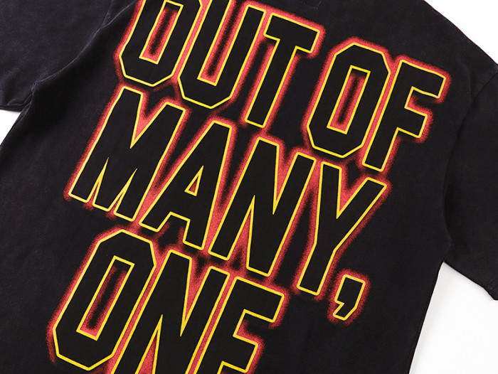 Graffiti Font F1 Race Driver & Race Car Out Of Many One Bold Text Double Printed Tee 29287353