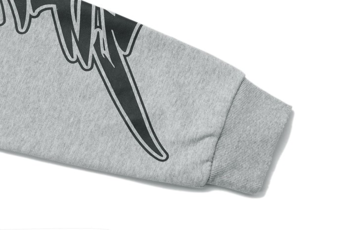 Distressed Slash Detail Gothic Spike Letter Front Back & Sleeve Print Full Zip Oversized Hoodie 29287186