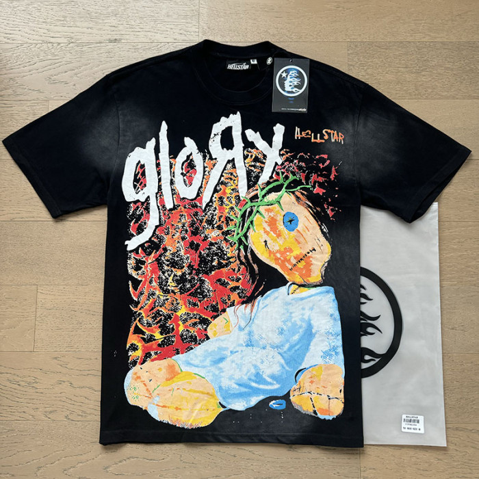 High Street Glory Letter Rag Doll Portrait Back Skeleton Claw Double Sided Print Oversized Tee 29287272