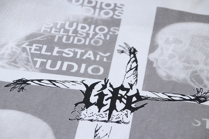 Gothic Brain Vessel Art Skull Collage Cross Symbol Double Sided Print Oversized Tee 29287208