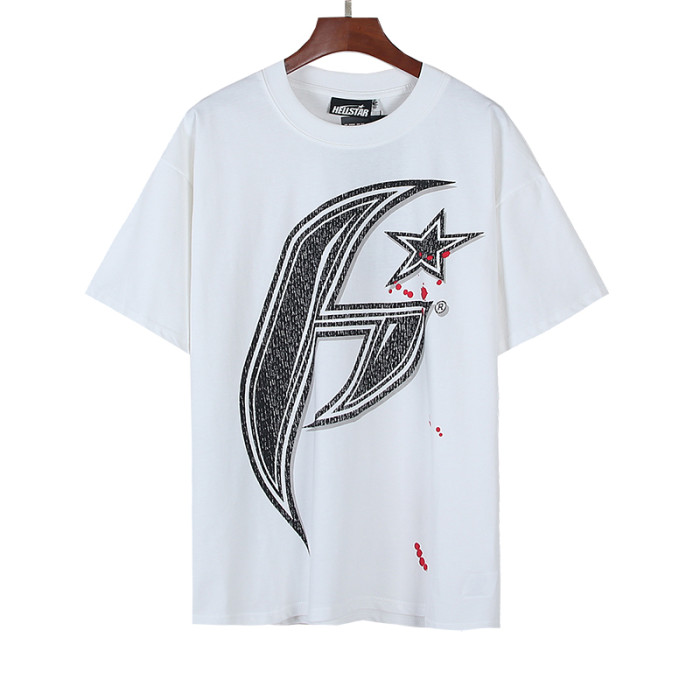 Speckled Texture Star Logo Blood Splatter Double Sided Oversized Tee 29287258