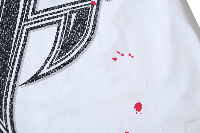 Speckled Texture Star Logo Blood Splatter Double Sided Oversized Tee 29287258