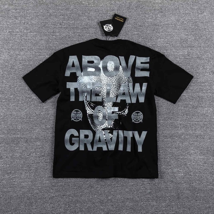 Neck Rhinestone Alien UFO Supermarket Graphic Double Sided Print Oversized T-Shirt 29287058