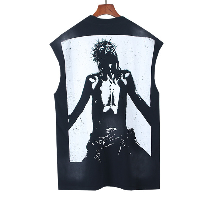 Gothic Letter Pink Yin Yang Religious Figure Double Sided Print Sleeveless Tank Top 29287307