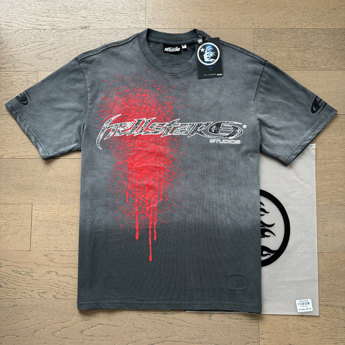 Jagged Script Logo Red Blood Splatter Drip Double Sided Print Print Oversized Tee 29287292