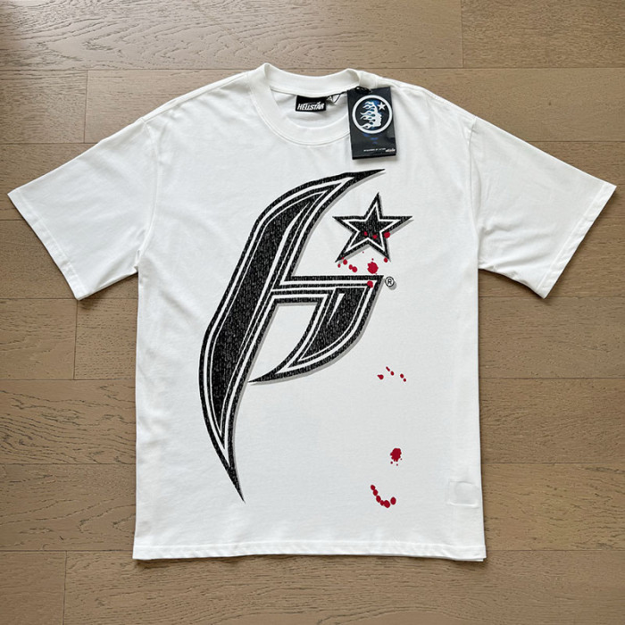 Speckled Texture Star Logo Blood Splatter Double Sided Oversized Tee 29287258