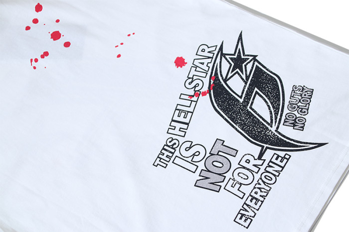 Speckled Texture Star Logo Blood Splatter Double Sided Oversized Tee 29287258