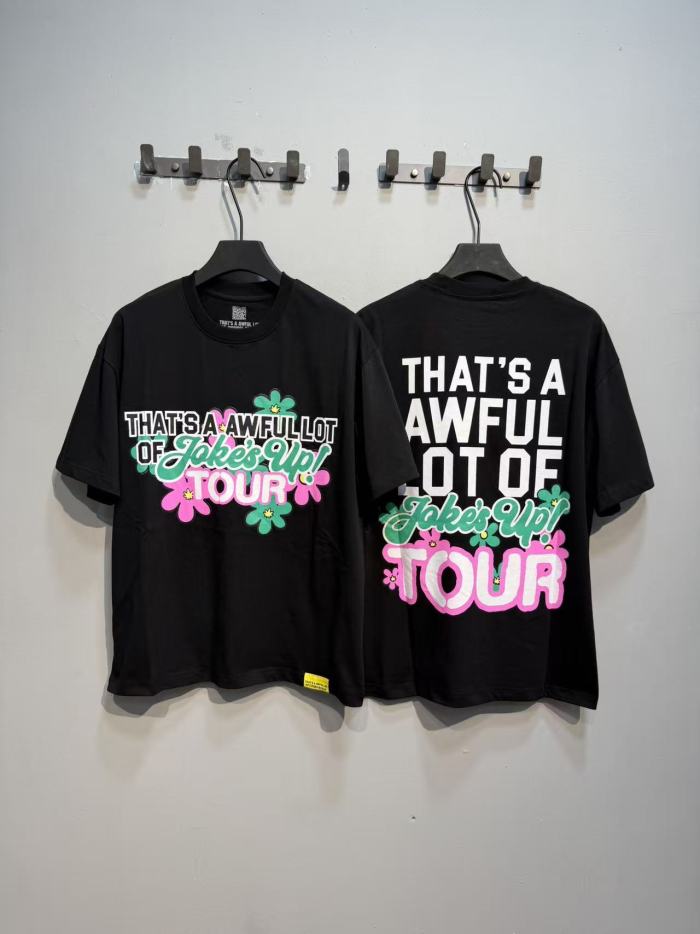 Jokes Up Tour Daisy Floral Double Sided Letter Print Oversized Tee 2 colors 29288637