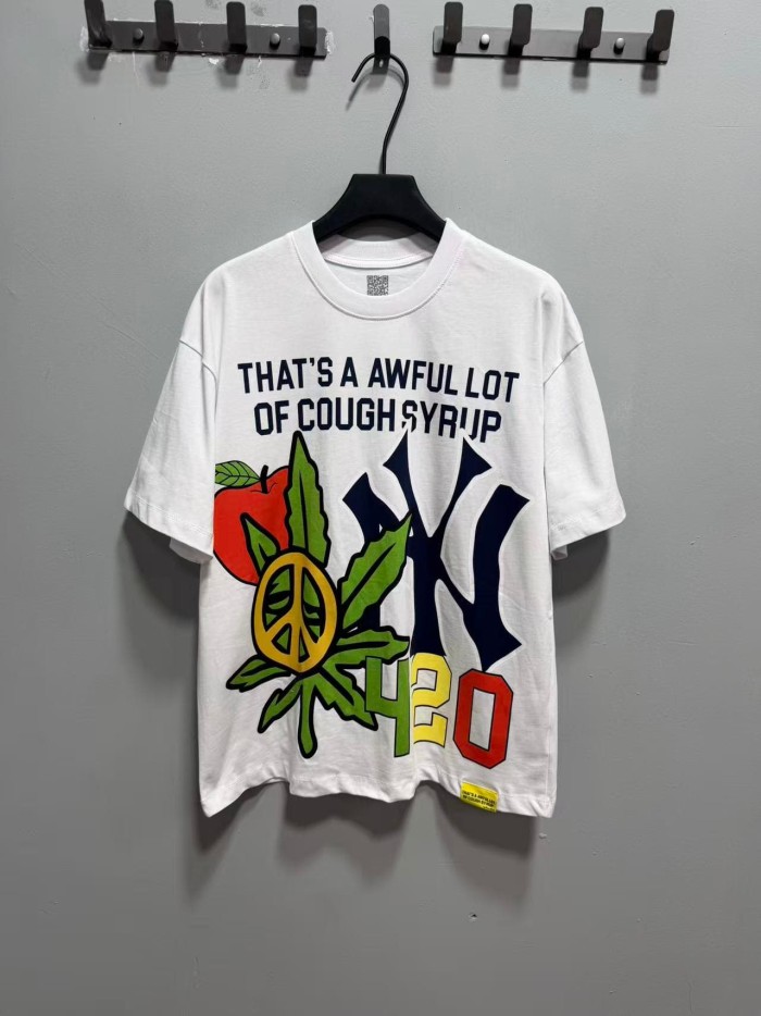 Weed Leaf Peace Symbol Apple NY Graffiti Double Sided Print Tee 2 colors 29288701