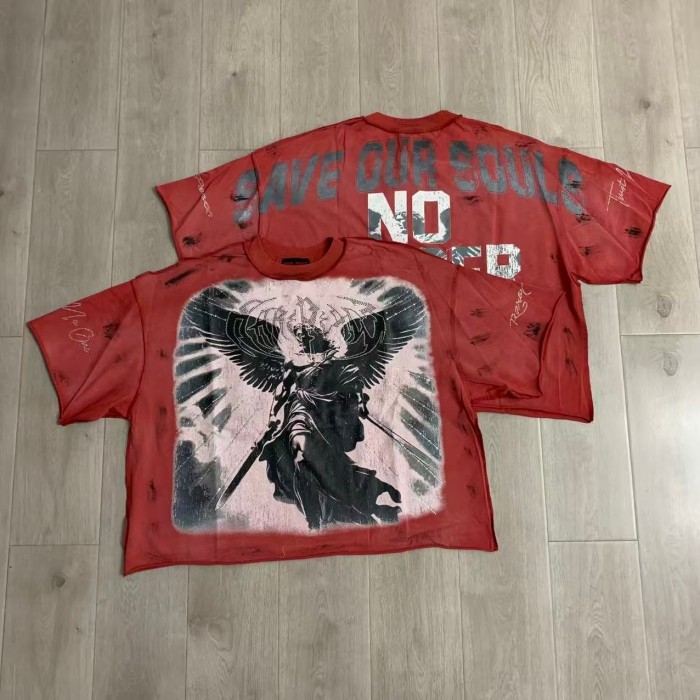 Winged Sword Fallen Angel Warrior Save Our Souls No Longer Human Double Sided Print Tee 29288553
