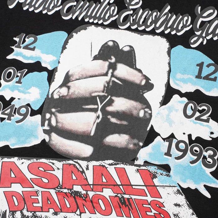Asaali In Loving Memory Letter Pablo Escobar Face Print Birth Death Year Gun Handcuff Oversized Tee 29288692