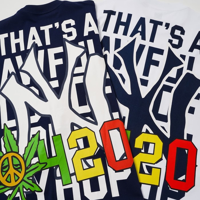 Weed Leaf Peace Symbol Apple NY Graffiti Double Sided Print Tee 2 colors 29288701