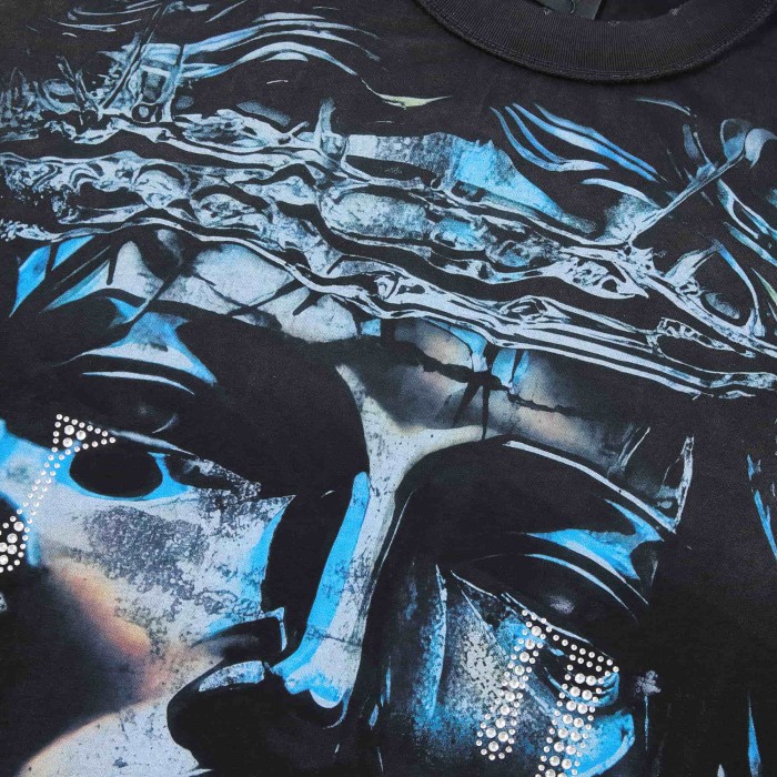 Crown Of Thorns Rhinestone Tears Jesus Portrait Graffiti Overlay The End Of Pax Sided Print Tee 29288539