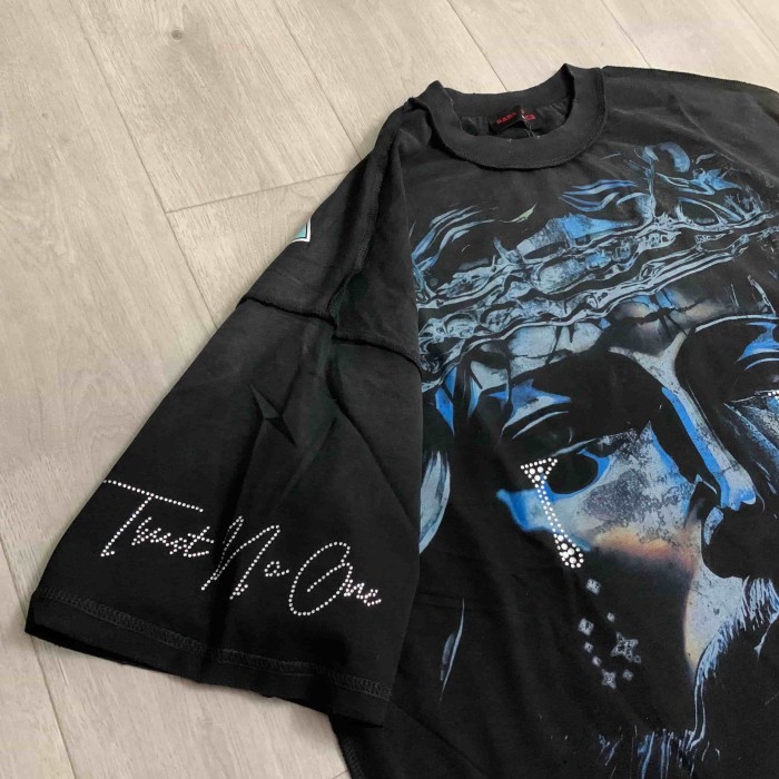 Crown Of Thorns Rhinestone Tears Jesus Portrait Graffiti Overlay The End Of Pax Sided Print Tee 29288539