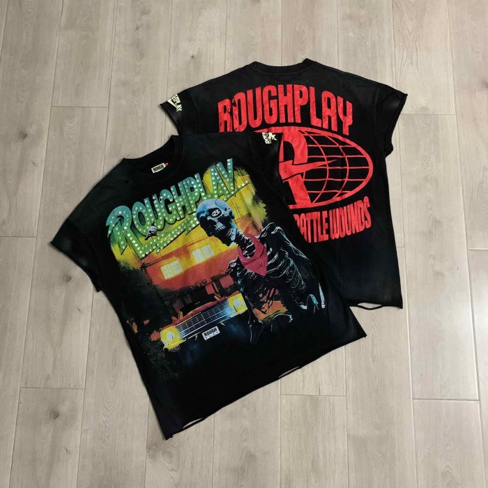 Dot Gradient Font Bandana Skeleton Classic Muscle Car Double Sided Print Tee 29288449