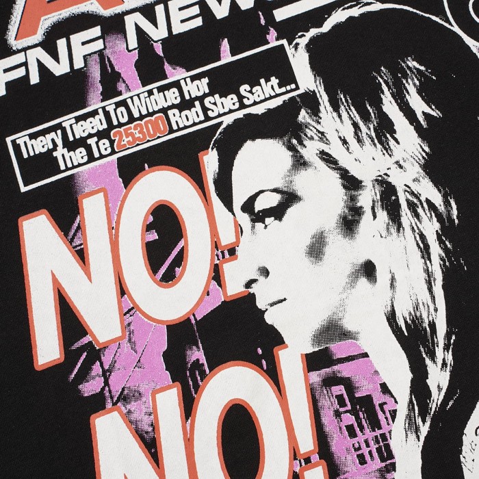 Asaali Retro Magazine Clipping Collage Figure Front Back Bold Slogan Oversized Tee 29288682