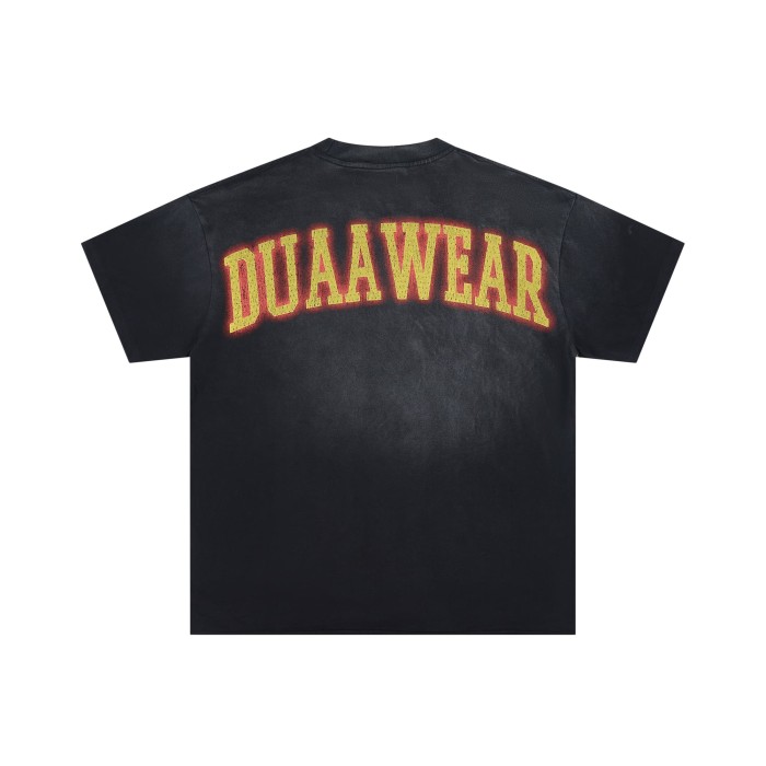 Two Tone Outline Letter Flame Basketball Hoop Double Sided Print Oversized Tee 29288379