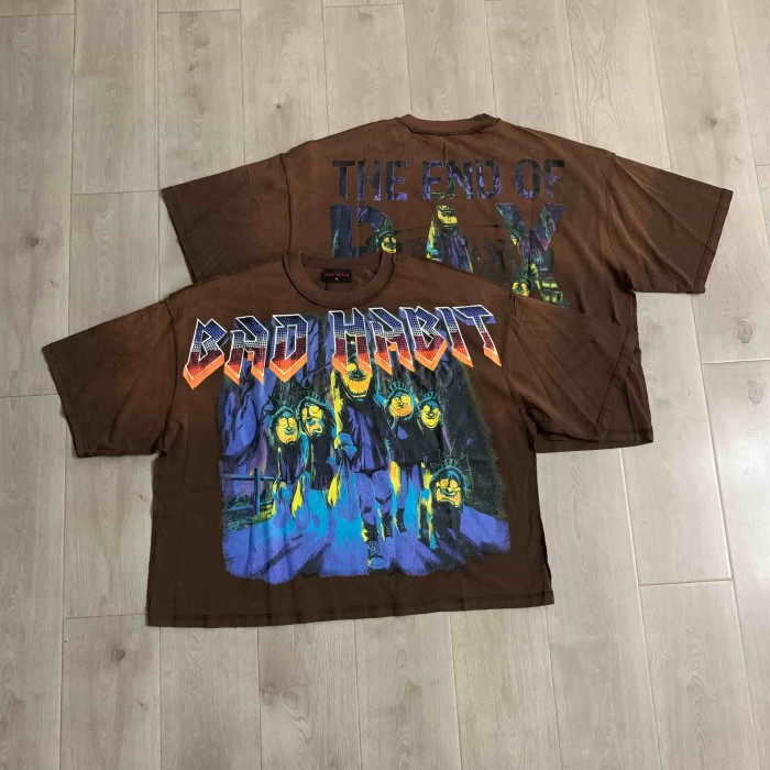 Gradient Sharp Font Twisted Statue Of Liberty The End Of Pax Americana Double Sided Print Tee 2 colors 29288473
