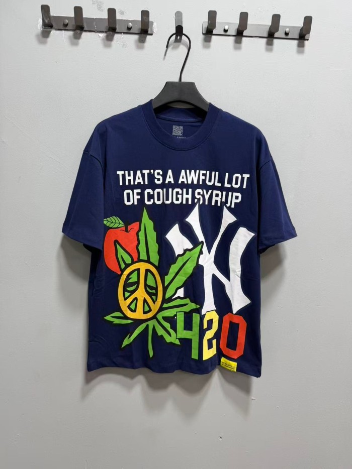 Weed Leaf Peace Symbol Apple NY Graffiti Double Sided Print Tee 2 colors 29288701