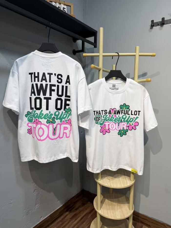 Jokes Up Tour Daisy Floral Double Sided Letter Print Oversized Tee 2 colors 29288637