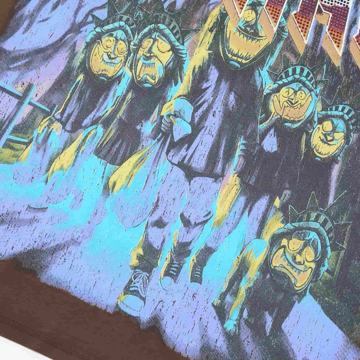 Gradient Sharp Font Twisted Statue Of Liberty The End Of Pax Americana Double Sided Print Tee 2 colors 29288473