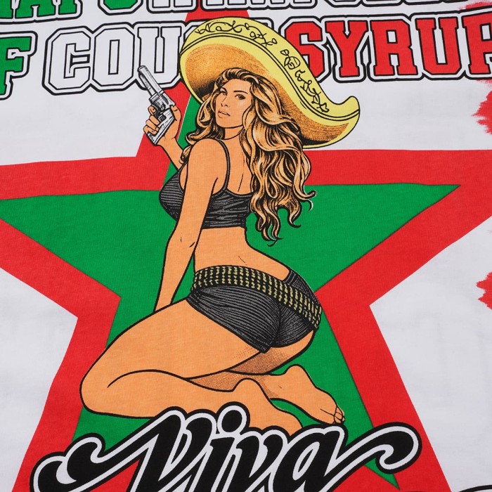 Mexico Flag Color Tie Dye Pin Up Lady Portrait Front Back Contrast Color Slogan Printed Oversized Tee 29288687
