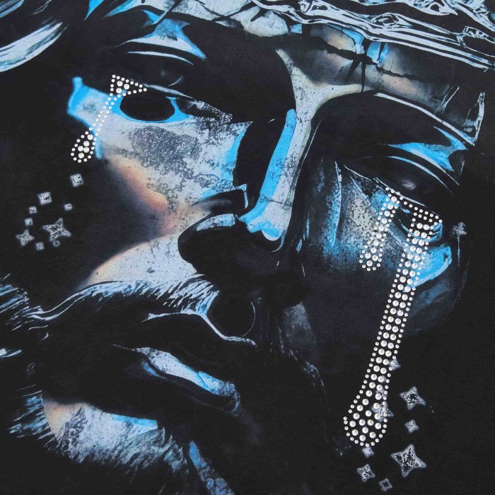 Crown Of Thorns Rhinestone Tears Jesus Portrait Graffiti Overlay The End Of Pax Sided Print Tee 29288539