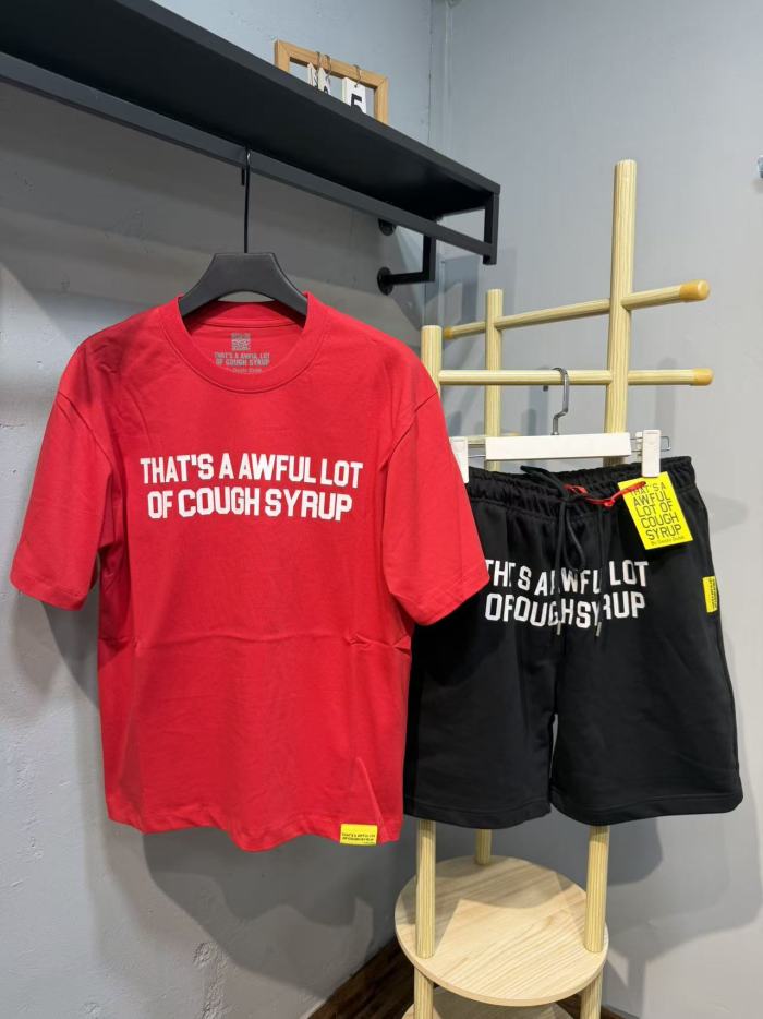 Anime Character Letter Print T-Shirt & Shorts Casual Streetwear Set 21 colors 29288563
