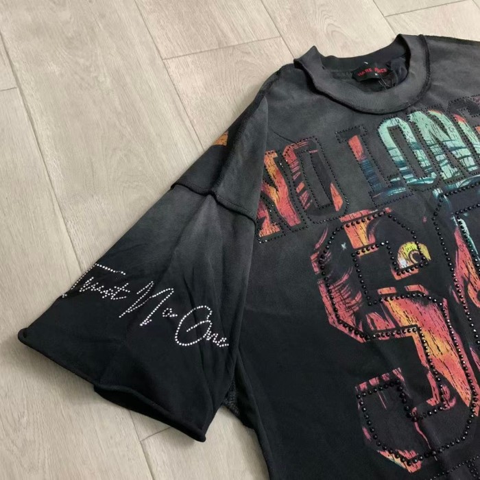 Horror Demon Portrait Embedded Text No Longer Save Human Save Our Souls Double Sided Print Tee 29288552