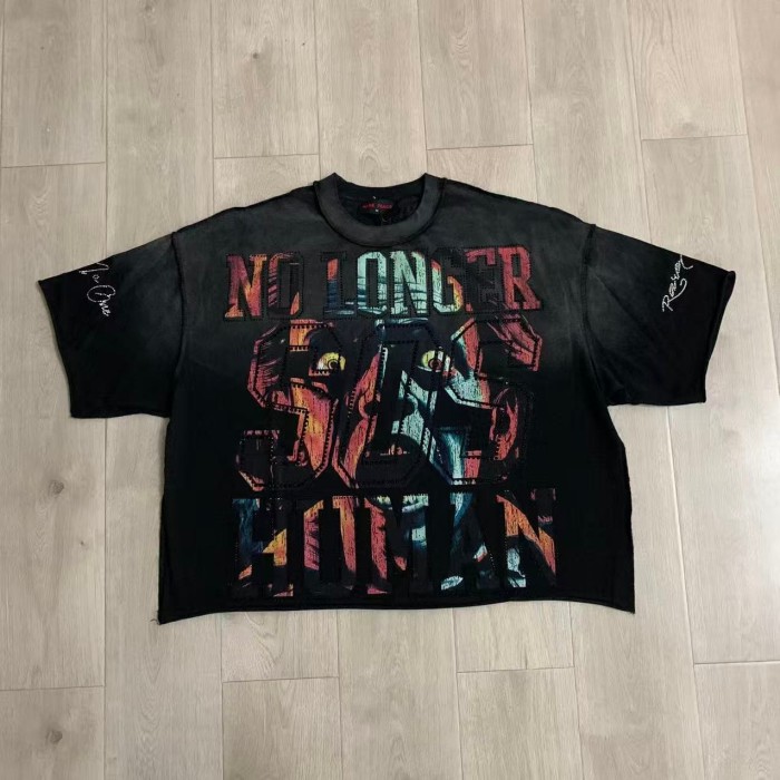 Horror Demon Portrait Embedded Text No Longer Save Human Save Our Souls Double Sided Print Tee 29288552
